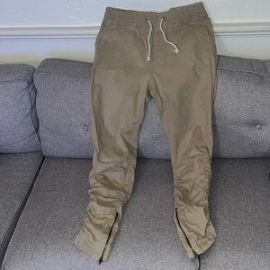 H&M Stacked Khaki Zip Pants